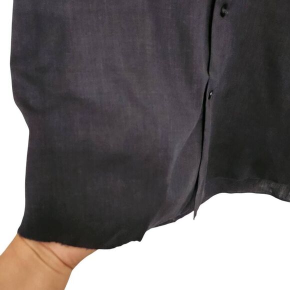 Dee Cee Washington Manufacturing USA button front short sleeve top navy 16 L - Picture 3 of 6